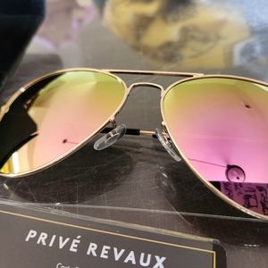 Prive' Revaux Pink Mirrored Aviator Sunglasses
